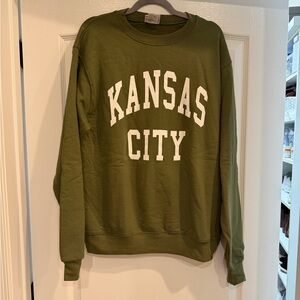 Champion Olive Green “Kansas City” Crewneck Sweater